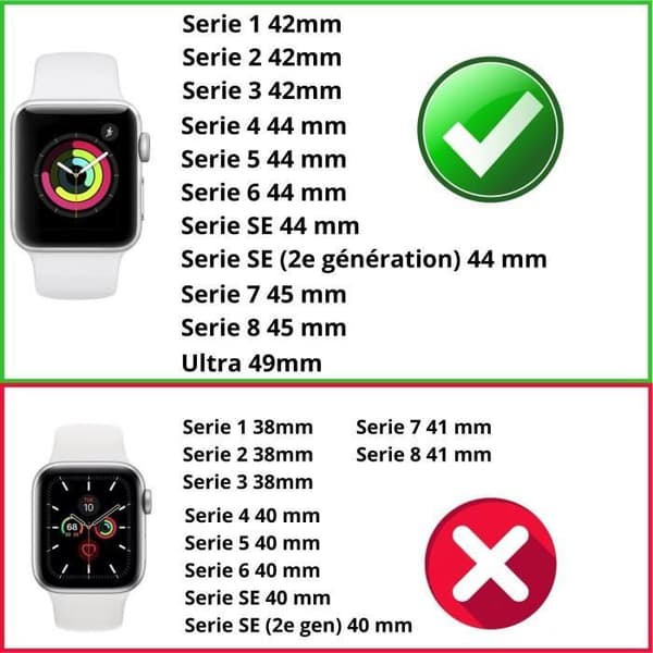 [Kompatibel Apple iWatch 44 mm] Armband Silikon Svart Mjuk Storlek M-L Sport Unisex Ersättning Klocka