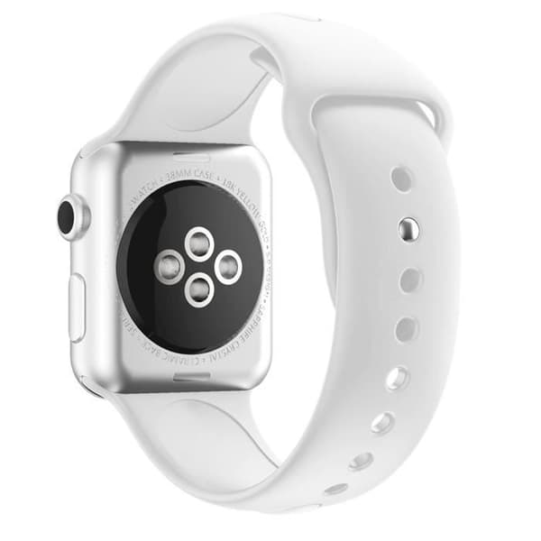 [Kompatibel Apple iWatch 44 mm] Armband Silikon Vitt Mjukt Storlek M-L Sport Blandet Ersättning Klocka