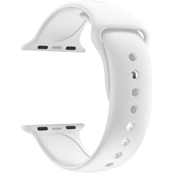 [Kompatibel Apple iWatch 44 mm] Armband Silikon Vitt Mjukt Storlek M-L Sport Blandet Ersättning Klocka