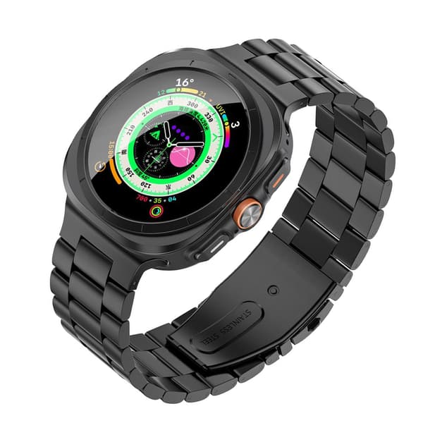 INF Rustfritt stålrem til Samsung Galaxy Watch 8 Sort