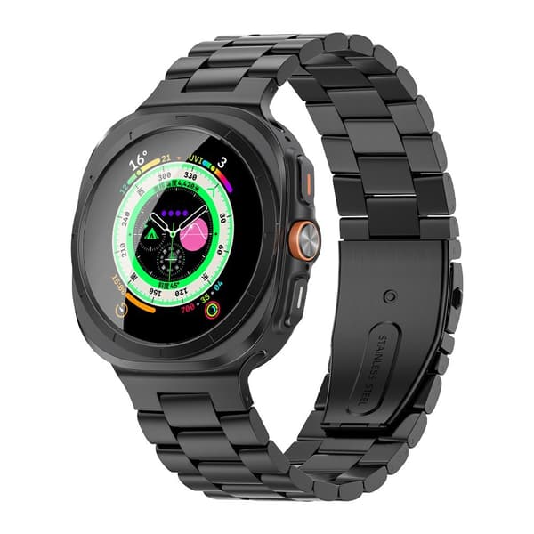 INF Rustfritt stålrem til Samsung Galaxy Watch 8 Sort