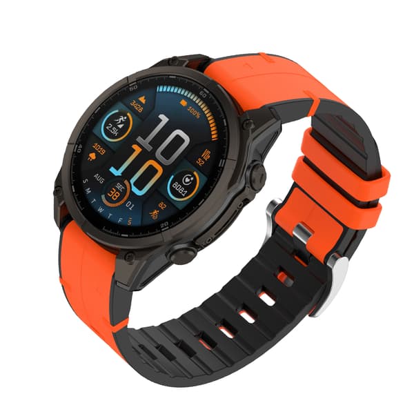 INF Premium Silikon Läder Garmin Fenix 8 Armband - 20mm Orange 20 mm