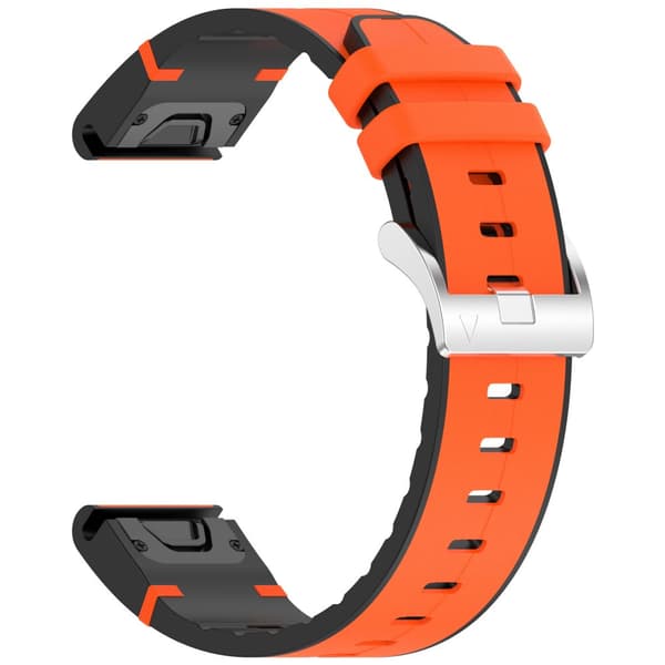INF Premium Silikon Läder Garmin Fenix 8 Armband - 20mm Orange 20 mm