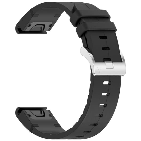 INF Kompatibel med Garmin Fenix-seriens silikonreimer i lær Sort 26 mm