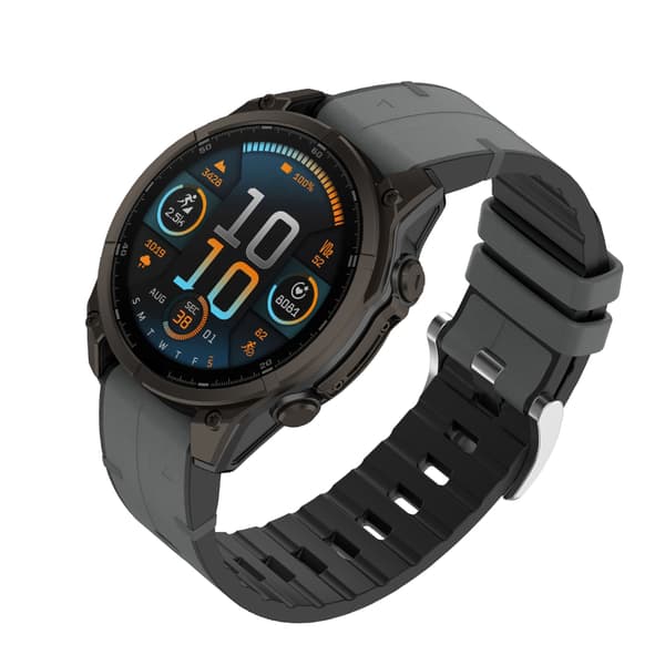 INF Grå 26mm silikonlærreim for Garmin Fenix-serien