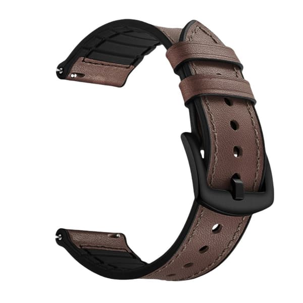 INF Affärsmässig silikonläderrem kompatibel med Samsung Watch4 och Huawei GT4 - Brun färg 22 mm