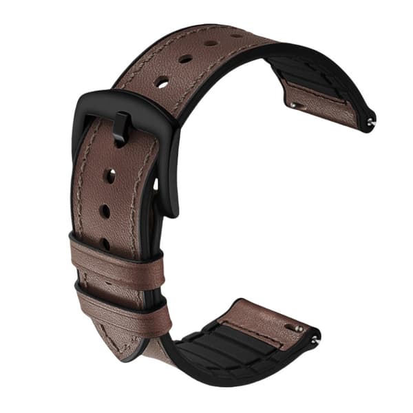 INF Affärsmässig silikonläderrem kompatibel med Samsung Watch4 och Huawei GT4 - Brun färg 22 mm