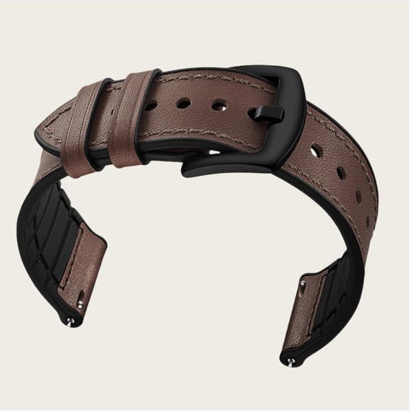 INF Affärsmässig silikonläderrem kompatibel med Samsung Watch4 och Huawei GT4 - Brun färg 22 mm