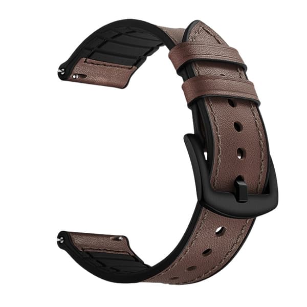 INF Affärsmässig silikonläderrem kompatibel med Samsung Watch4 och Huawei GT4 - Brun färg 22 mm