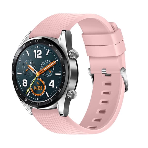 INF Silikonklokkerem med skråmønster for compatible with Huawei GT4, compatible with Samsung Galaxy Watch 4 og compatible with Garmin Rosa  20 mm