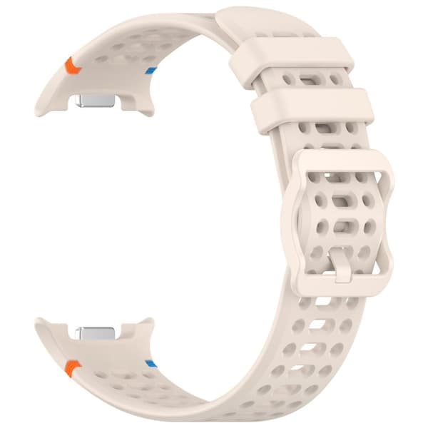 INF Pustende silikonrem for compatible with Samsung Galaxy Watch 8 og 8 Classic - Komfortabel og sporty Beige