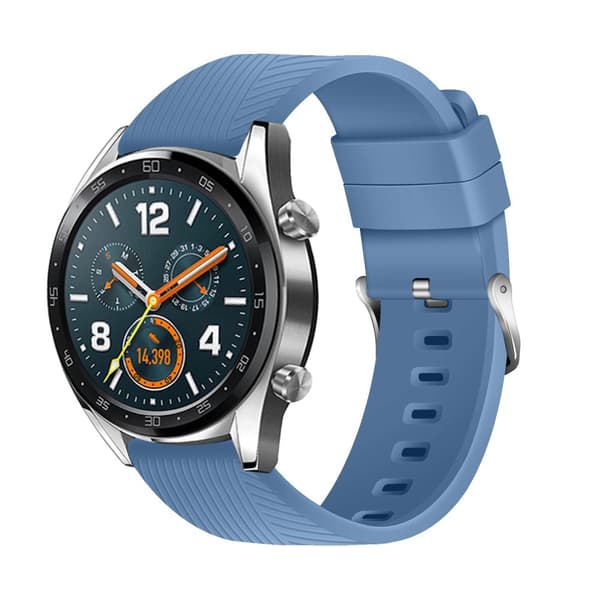 INF Silikonarmband med textur för compatible with Huawei GT4, compatible with Samsung Galaxy Watch 4 och compatible with Garmin Blå  20 mm