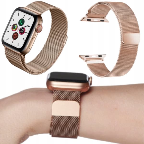 APPLE WATCH-ARMBAND 3/4/5/6/7/8/9/SE 38/40/41MM STÅLARMBAND ROSÉGULD