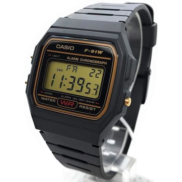 Casio digital klocka med svart hartsband (F91WG-9QDF) 216