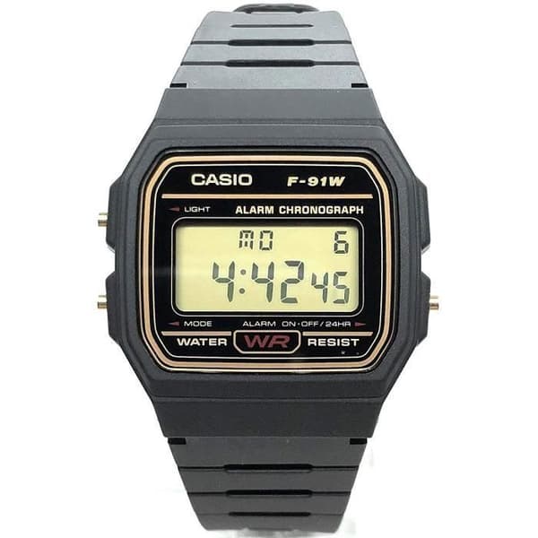 Casio digital klocka med svart hartsband (F91WG-9QDF) 216