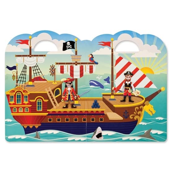 Uudelleenkäytettävät paksut tarrat, Pirate - Melissa & Doug