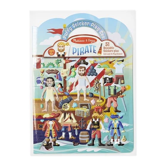 Uudelleenkäytettävät paksut tarrat, Pirate - Melissa & Doug