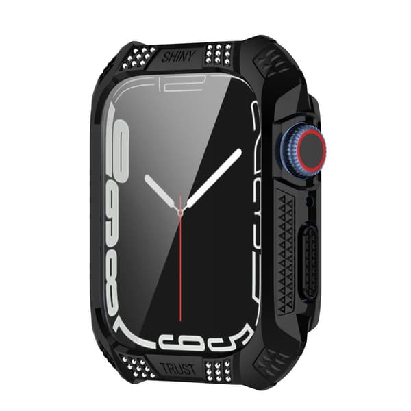 INF Apple Watch 7 41 mm veske PC/herdet glass Sort Sort