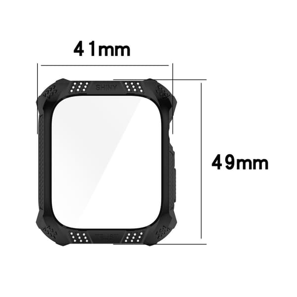 INF Apple Watch 7 41 mm veske PC/herdet glass Sort Sort