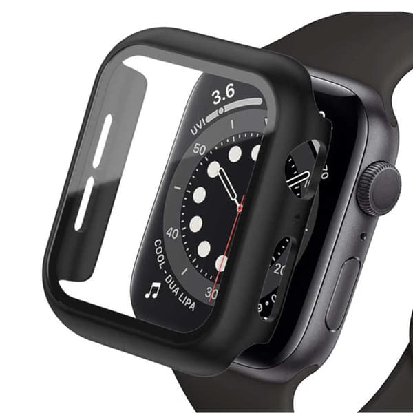 Case Apple Watch 7 41mm Skal med Tempererat Glas Svart