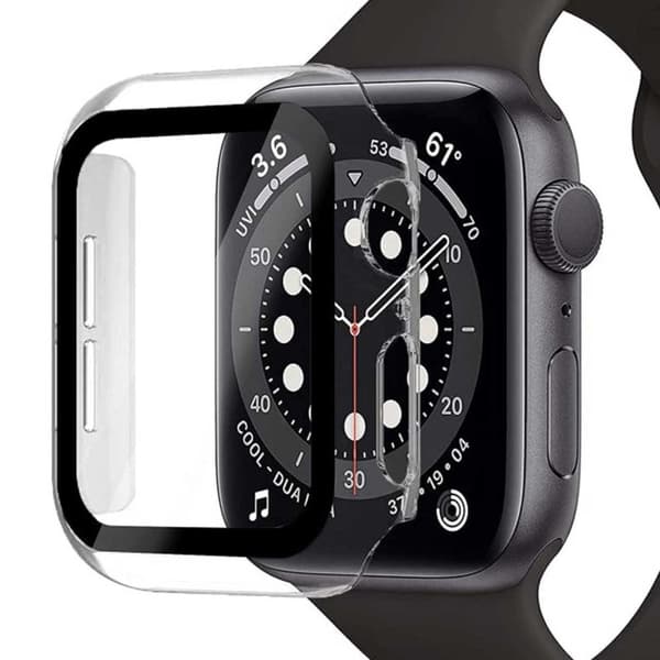 Case Apple Watch 7 45 mm kuori lauhkealla lasilla läpinäkyvällä