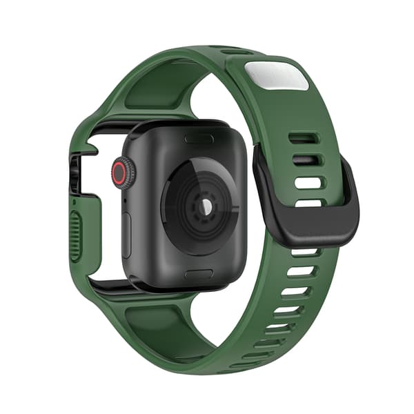 INF Klockarmband med Skärmskydd för Apple Watch 4-6, 44mm Svart + GrönApple Watch 4-6 Gen 41/44mm