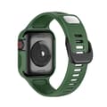 Miniatyrbild 2 av 4: INF Klockarmband med Skärmskydd för Apple Watch 4-6, 44mm Svart + GrönApple Watch 4-6 Gen 41/44mm
