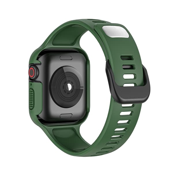 INF Klockarmband med Skärmskydd för Apple Watch 4-6, 44mm Svart + GrönApple Watch 4-6 Gen 41/44mm