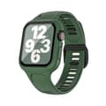 Miniatyrbild 1 av 4: INF Klockarmband med Skärmskydd för Apple Watch 4-6, 44mm Svart + GrönApple Watch 4-6 Gen 41/44mm