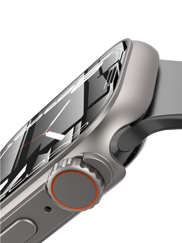 Kellon kotelo näytönsuojalla HopeaApple Watch S8 / Ultra 7 / Ultra 6 44 mm