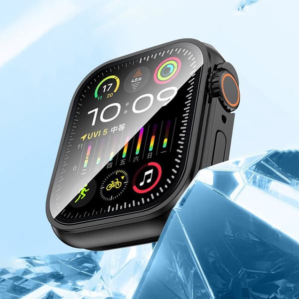 INF Apple Watchin 45 mm:n kovakuorinen karkaistu kalvo, integroitu all-inclusive-kotelo Musta