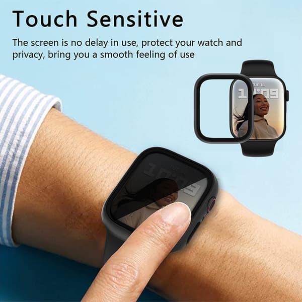 INF Personverndeksel med skjermbeskytter i herdet glass for Apple Watch 9