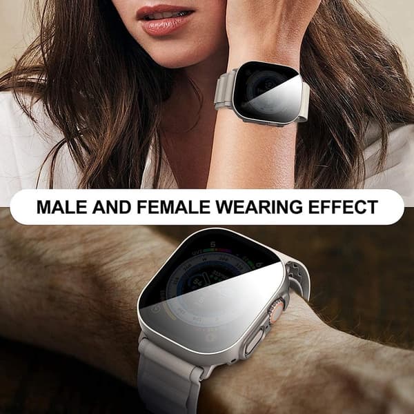 INF Yksityinen suojakotelo karkaistun lasin näytönsuojalla Apple Watch 9:lle
