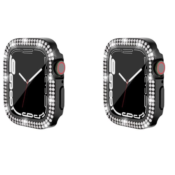 INF 2-Pack-deksel med skjermbeskytter for Apple Watch iWatch 3 svart