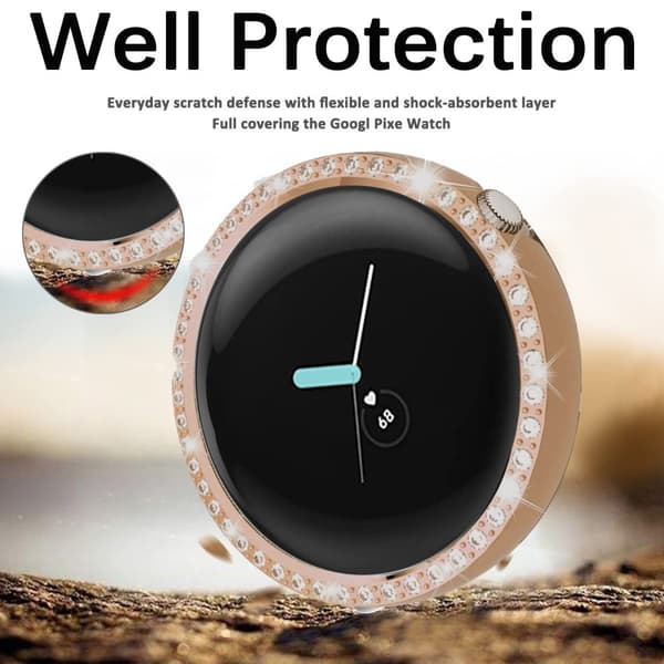 Smart Watch etui med skærmbeskytter Sølv Google Pixel Watch