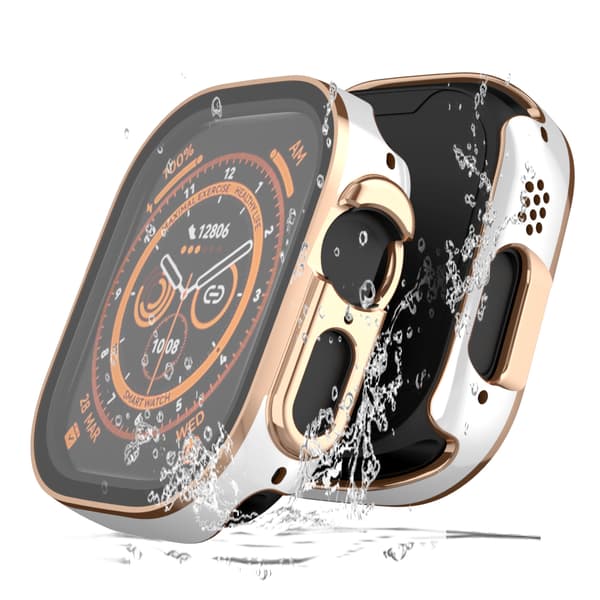 INF Tofarget vanntett galvanisert veske for Apple Watch 44 mm