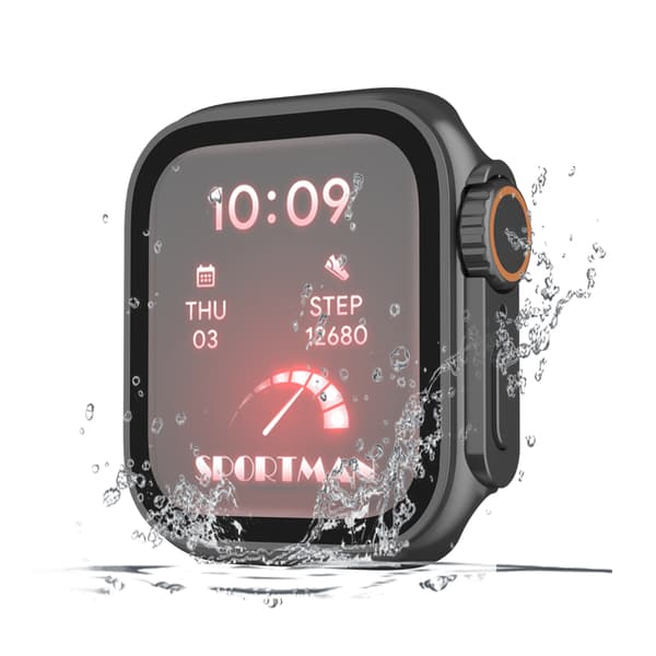 PC-fodral med skärmskydd för Apple Watch Series 9 8 7, 45mm