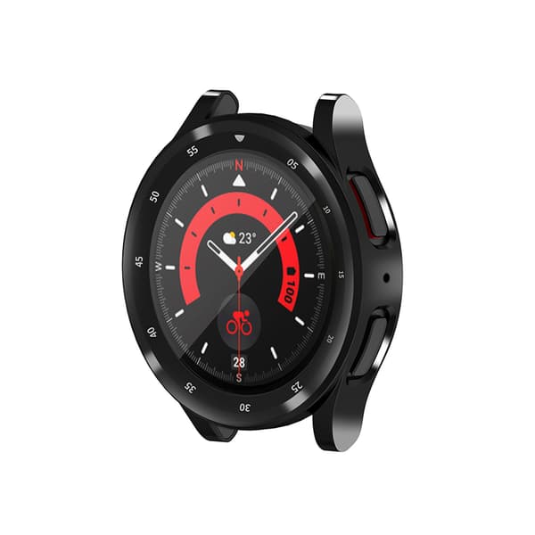 INF TPU-suojakuori vaakasuunnittelulla Samsung Galaxy Watch 5 Prolle Musta