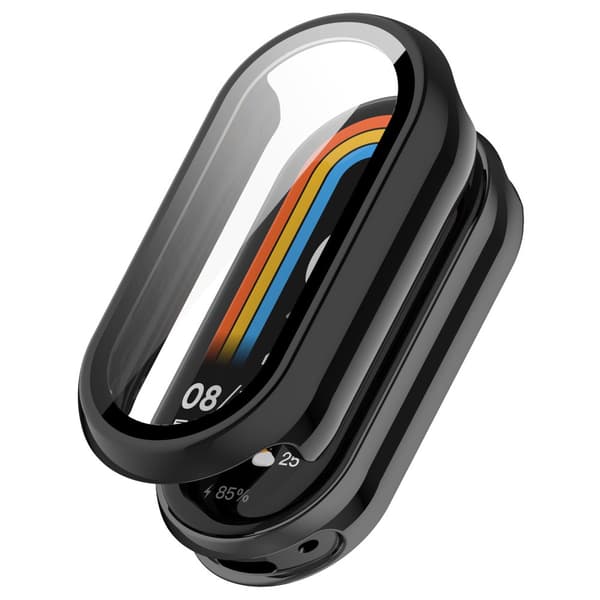 INF Xiaomi Mi Band 9/9 NFC-fodral med skärmskydd i härdat glas Svart