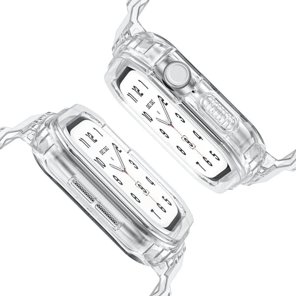 INF Silikonsportarmband för Apple Watch Series 9/10, 46mm, Transparent Svart