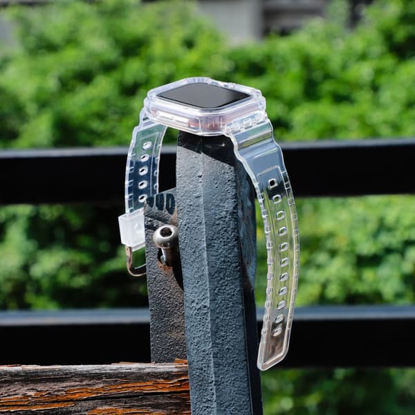 INF Silikonsportarmband för Apple Watch Series 9/10, 46mm, Transparent Svart