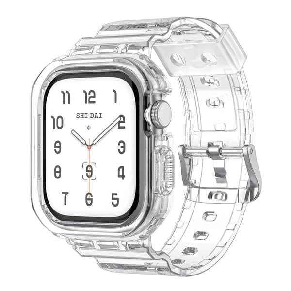 INF Silikonsportarmband för Apple Watch Series 9/10, 46mm, Transparent Svart