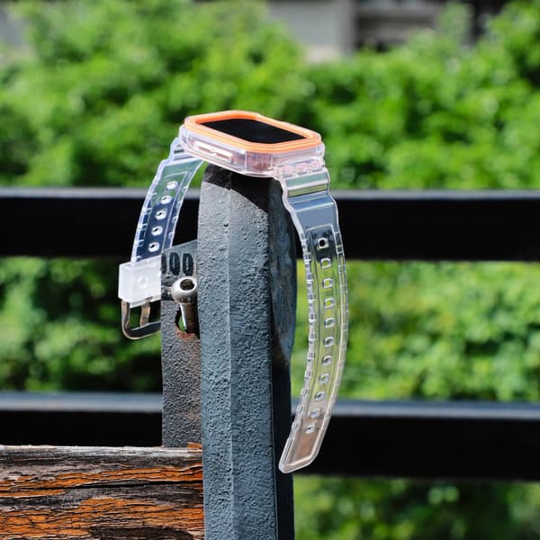 INF Silikonsportarmband för Apple Watch Series 9/10, 46mm, Transparent Svart
