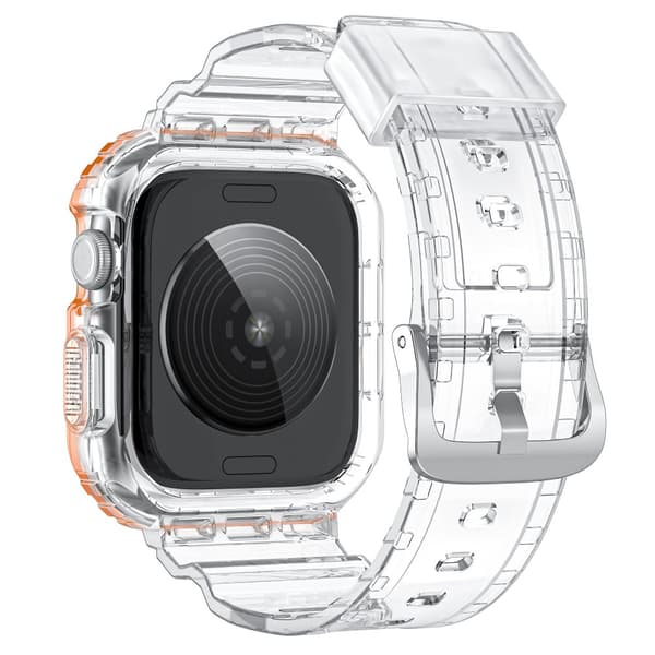 INF Silikonsportarmband för Apple Watch Series 9/10, 46mm, Transparent Svart