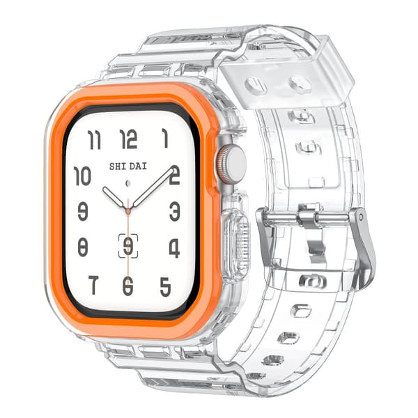INF Silikonsportarmband för Apple Watch Series 9/10, 46mm, Transparent Svart