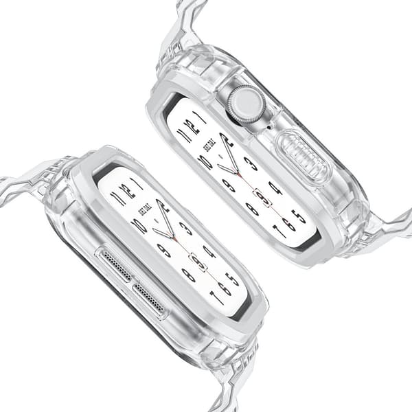 INF Silikonsportarmband för Apple Watch Series 9/10, 46mm, Transparent Svart