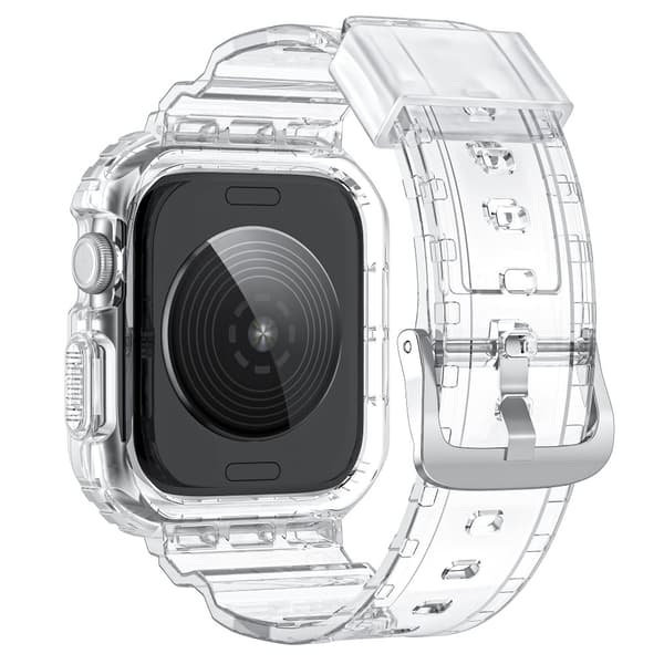 INF Silikonsportarmband för Apple Watch Series 9/10, 46mm, Transparent Svart