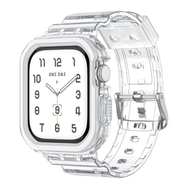 INF Silikonsportarmband för Apple Watch Series 9/10, 46mm, Transparent Svart