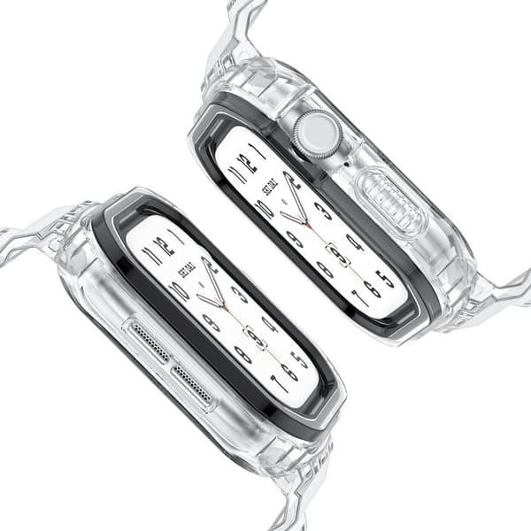 INF Silikonsportarmband för Apple Watch Series 9/10, 46mm, Transparent Svart