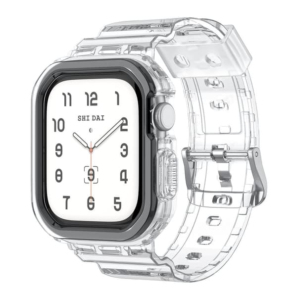 INF Silikonsportarmband för Apple Watch Series 9/10, 46mm, Transparent Svart